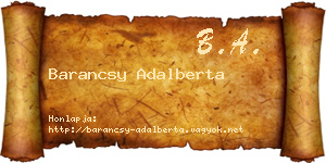 Barancsy Adalberta névjegykártya